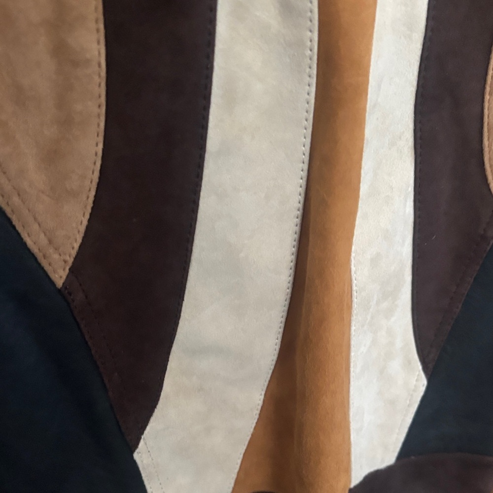 Leather Patchwork Crop Leather Jacket Retro 70’s - image 3